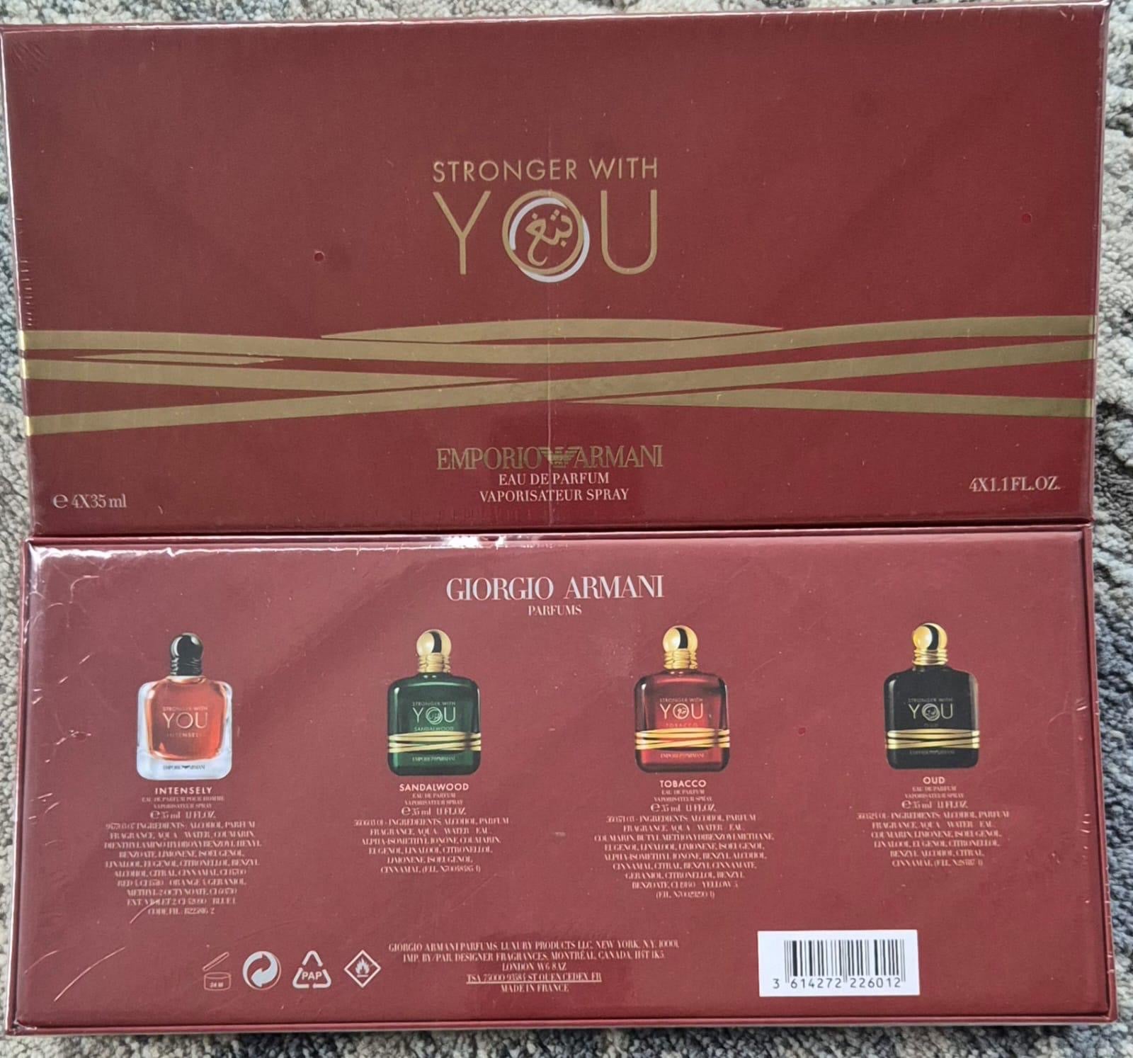 Emporio Armani Stronger With You Intensely/Sandalwood/Tobacco/Oud Set (4x35ml) (Men)